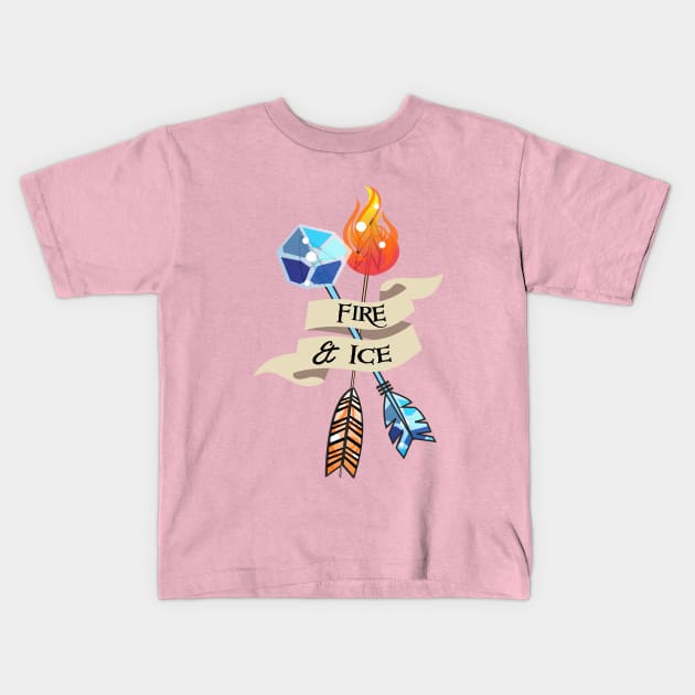 Fire and Ice Kids T-Shirt by ikaszans